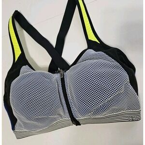 Victoria's Secret VSX Knockout Front-Close Sports Bra Size 36C Neon Yellow